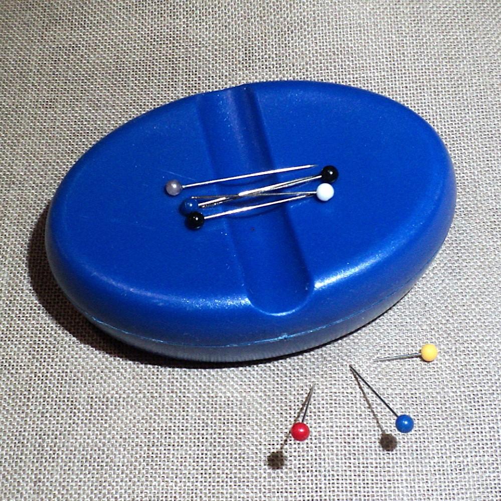 porte épingles aimanté bleu, porte épingles magnétique 11 x 7.5 cm, coussin de ramassage