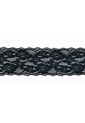 Dentelle ELASTIQUE noir 65mm, dentelle lycra noir, dentelle extensible au mètre, couture, floral, mariage