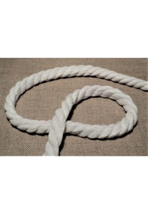 Cordon coton 10mm blanc, cordelette pour peignoir, robe de chambre, anse de sac, anse panier, embrasses etc