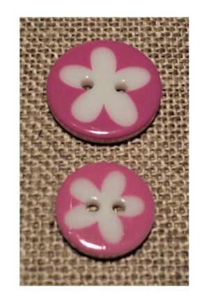 Bouton fleur fuchsia 13mm/16mm 2-trous