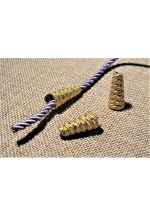 Embout cordon métal doré 19mm, embouts de cordelette métal décoratif