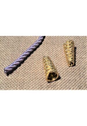 Embout cordon métal doré 22mm, embouts de cordelette métal décoratif
