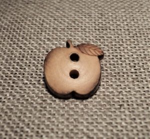 Bouton en bois 13mm pomme 2-trous, bois naturel