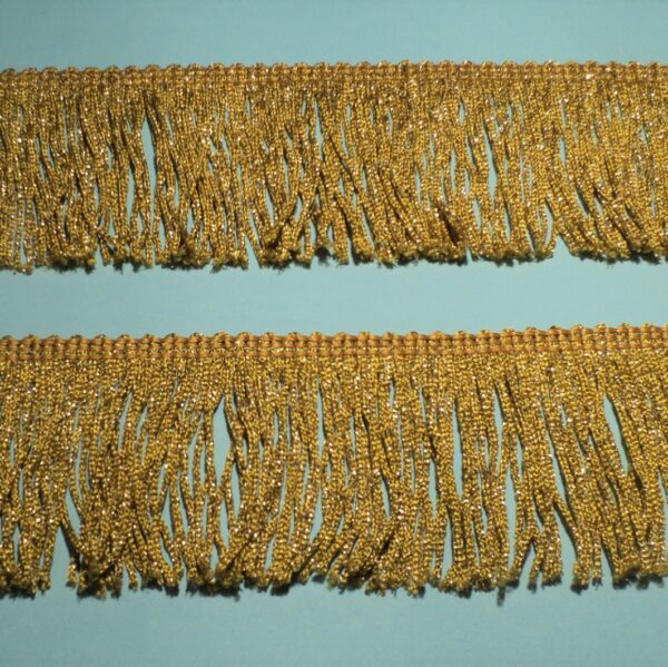 Galon Frange 50mm doré semi mat pour les abat-jour, chaises, canapés, rideaux, home déco, coussins etc.