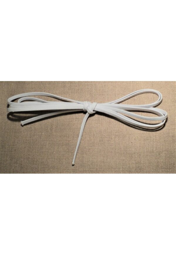 Elastique tubulaire 5mm BLANC (2.5mètres), élastique plat 12 gommes double pour slip, drap housse, pantalon etc