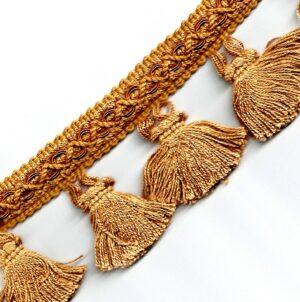 Galon Frange Gland 60mm Beige caramel pour les abat-jour, chaises, canapés, rideaux, home déco, coussins, ameublement etc.