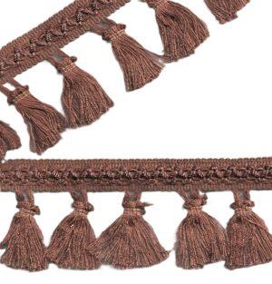 Galon Frange Gland 60mm Marron Chocolat pour les abat-jour, chaises, canapés, rideaux, home déco, coussins, ameublement etc.