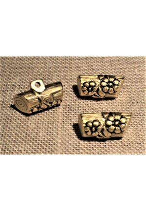 Bouton buchette doré ancien 20mm, bouton edelweiss à queue