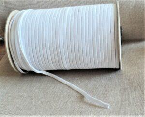 Elastique SOUPLE 5mm BLANC (10mètres), élastique plat DOUX tubulaire 8 gommes pour lingerie, masque etc