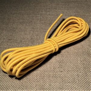 Elastique à chapeau 3mm Jaune, élastique cordon rond jaune 2 mètres