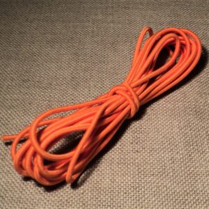 Elastique à chapeau 3mm Orange, élastique cordon rond orange 2 mètres