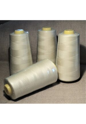 Fil à surjeter, 4 x Cône 3000 Yards Ecru, polyester, tous tissus, fil pour la surjeteuse, fil à coudre machine