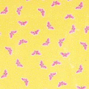 Tissu jaune papillon 7,90€ le mètre, vendu au mètre