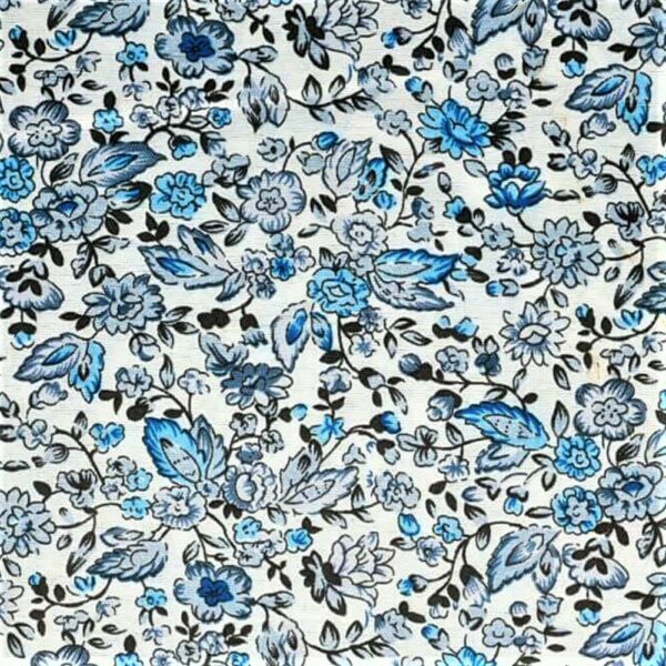 Tissu milles fleurs bleu 7,90€ le mètre, vendu au mètre