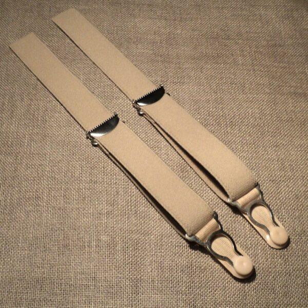 Jarretelles à coudre 20mm beige chair (2 pcs), attaches jarretelles, clips jarretelles métal
