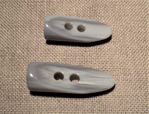 Bouton buchette Gris 35mm-43mm 2-trous manteau, veste galalithe marbre