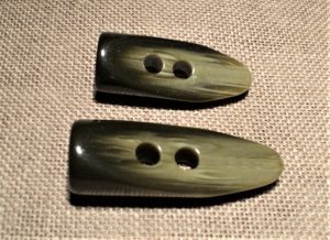 Bouton buchette Vert Chasse 35mm-43mm 2-trous manteau, veste galalithe marbre