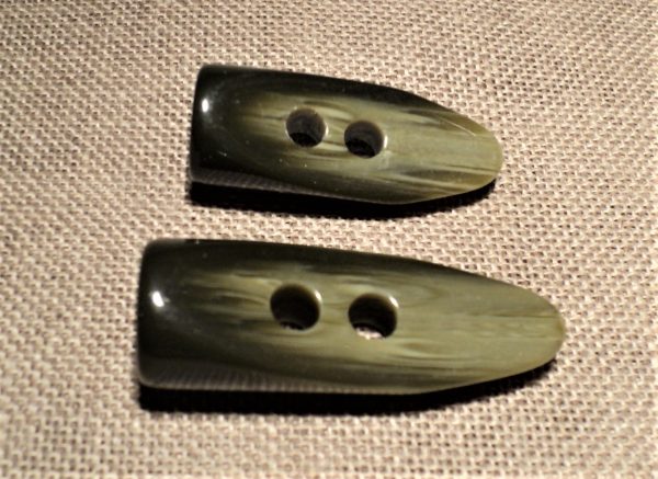 Bouton buchette Vert Chasse 35mm-43mm 2-trous manteau, veste galalithe marbre