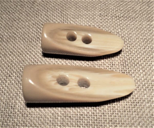 Bouton buchette écru beige 35mm-43mm galalithe marbre manteau 2-trous