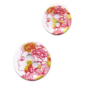 Bouton décoratif 35mm45mm avec 2-trous, La Dame