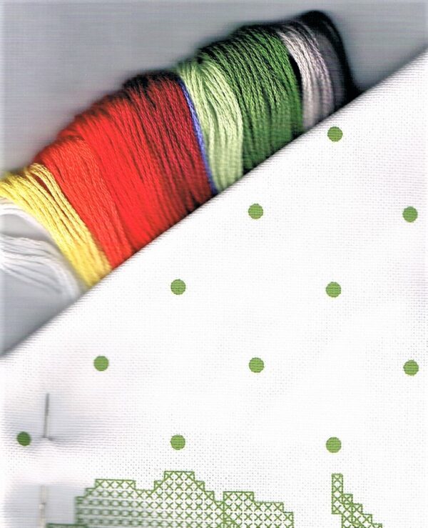 Housse de coussin à broder imprimé, les coquelicots, Kit au point de croix 39x39cm – Image 2