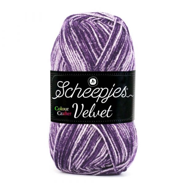 Colour Crafter Velvet 100g violet dégradé, fil à tricoter, Scheepjes pour vestes, pulls, bonnet, écharpes etc