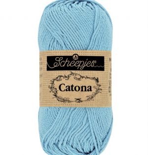 Catona Bleu Clair fil coton à tricoter, crocheter 50g pour les amigurumis, vestes, pulls, foulard Scheepjes 510 Sky Blue