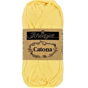 Catona jaune fil coton à tricoter, crocheter 50g pour les amigurumis, vestes, pulls, foulard Scheepjes 403 Limonade