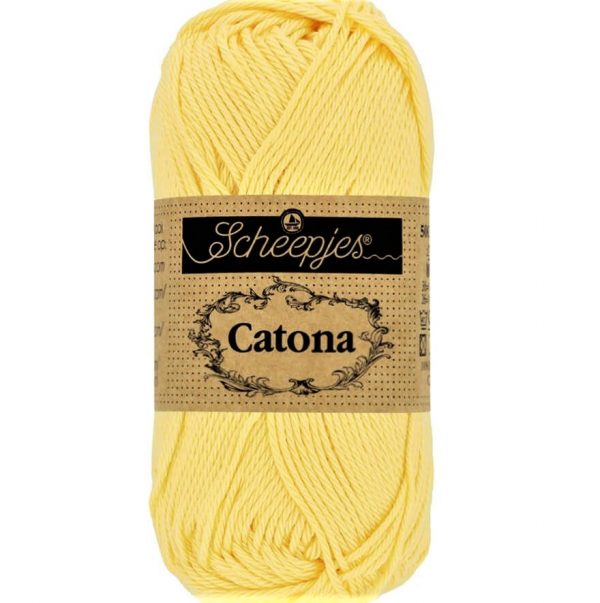 Catona jaune fil coton à tricoter, crocheter 50g pour les amigurumis, vestes, pulls, foulard Scheepjes 403 Limonade