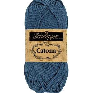 Catona Marine fil coton à tricoter, crocheter 50g pour les amigurumis, vestes, pulls, foulard Scheepjes 164 Light Navy