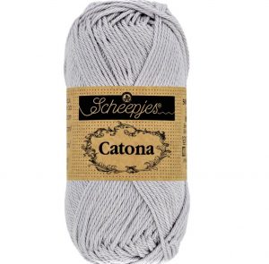 Catona Gris fil coton à tricoter, crocheter 50g pour les amigurumis, vestes, pulls, foulard Scheepjes 074 Mercury
