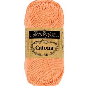 Catona Saumon fil coton à tricoter, crocheter 50g pour les amigurumis, vestes, pulls, foulard Scheepjes 524 Apricot
