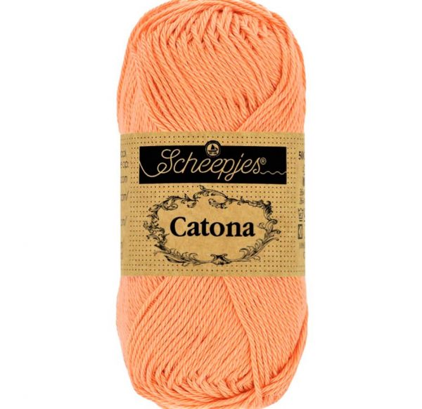Catona Saumon fil coton à tricoter, crocheter 50g pour les amigurumis, vestes, pulls, foulard Scheepjes 524 Apricot