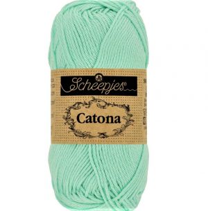 Catona Vert menthe fil coton à tricoter, crocheter 50g pour les amigurumis, vestes, pulls, foulard Scheepjes 385 Chrystalline