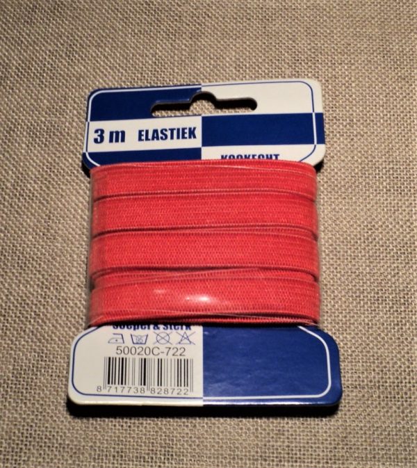 Elastique souple et plat, Rouge 10mm, emballé par 3 mètres, pour lingerie, masques, bande bretelles robes etc