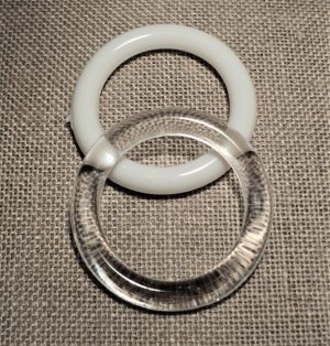 Anneau 27mm blanc et transparent polyester pour les rideaux, crocheter, les décorations, store romain, couture et loisir