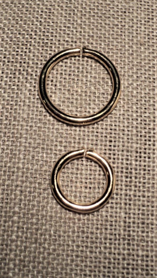 Anneau doré ouvert 10mm - 15mm, métal, pour les rideaux, crocheter, les décorations, couture et loisir