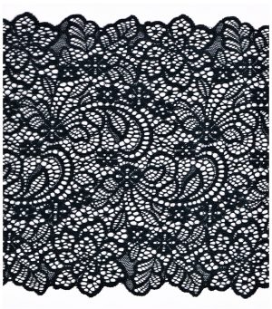 Dentelle ELASTIQUE noir 200mm, dentelle lycra noir, dentelle extensible au mètre, couture, lingerie, floral, mariage