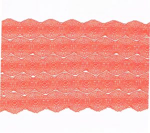 Dentelle ELASTIQUE orange 130mm, dentelle lycra orange, dentelle extensible au mètre, couture, lingerie, floral, mariage