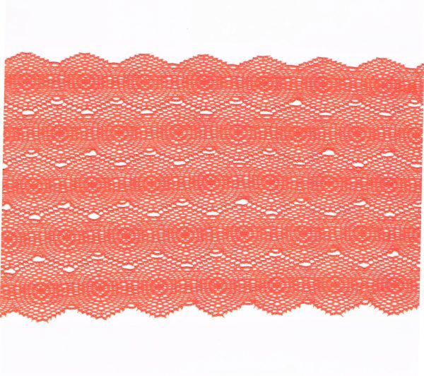 Dentelle ELASTIQUE orange 130mm, dentelle lycra orange, dentelle extensible au mètre, couture, lingerie, floral, mariage