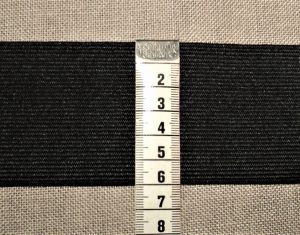 Elastique souple 60mm Noir pour les ceintures, jupes et pantalons, vendu par 10cm