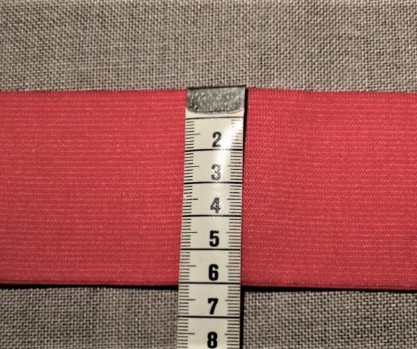 Elastique souple 60mm Rouge pour les ceintures, jupes et pantalons, vendu par 10cm