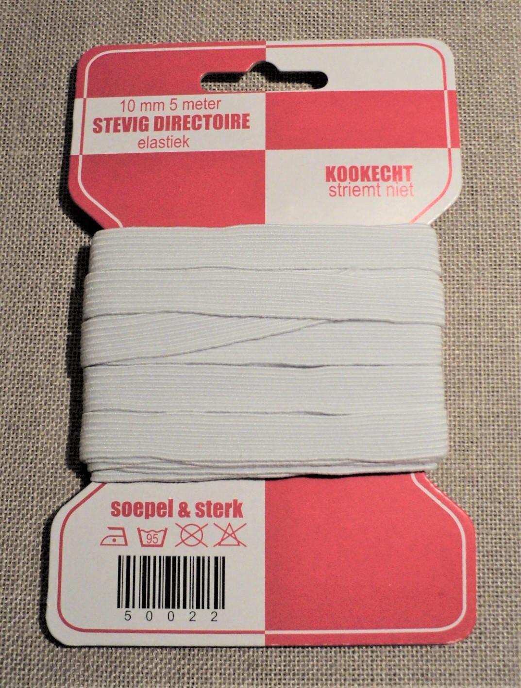 Elastique tubulaire 10mm (5 mètres) BLANC, élastique plat 10 gommes pour slip, jupe, pyjamas, lingerie