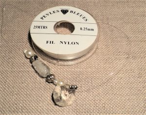 Fil collier de perles nylon transparent 0.25mm, fil nylon