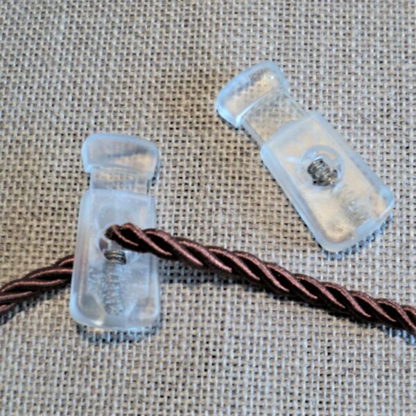Arrêt cordon Mini transparent 12mm, arrêt de cordelette transparent pour cordon 3mm,4mm,5mm
