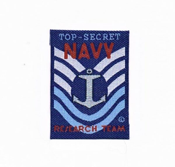 Ecusson à coudre ancre marine top secret (top secret navy) 4.0x5.5cm
