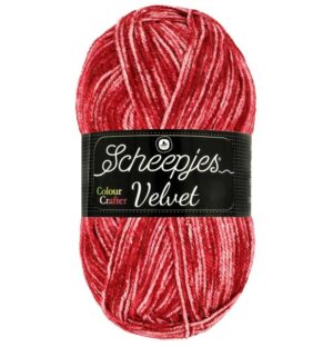 Colour Crafter Velvet 100g Rouge dégradé, fil à tricoter, Scheepjes pour vestes, pulls, bonnet, écharpes etc