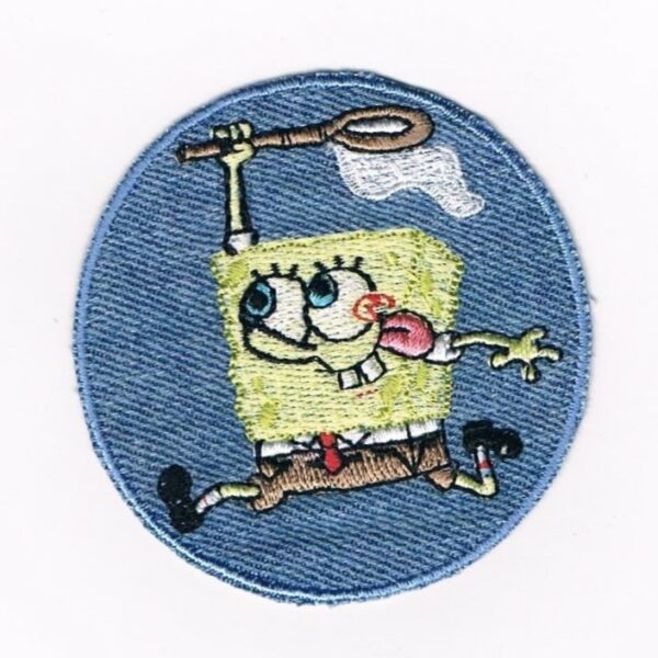Ecusson Thermocollant Bob l'éponge 7.0cm rond jean