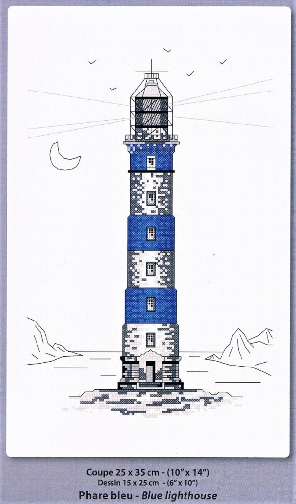 Phare bleu 15x25cm Aida 7 Kit au point de croix Marie Coeur 5034