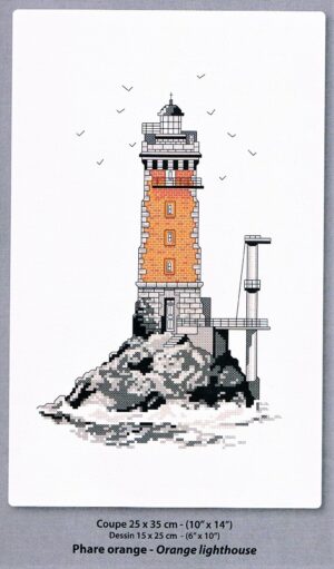 Phare orange 15x25cm Aida 7 Kit au point de croix Marie Coeur 5036